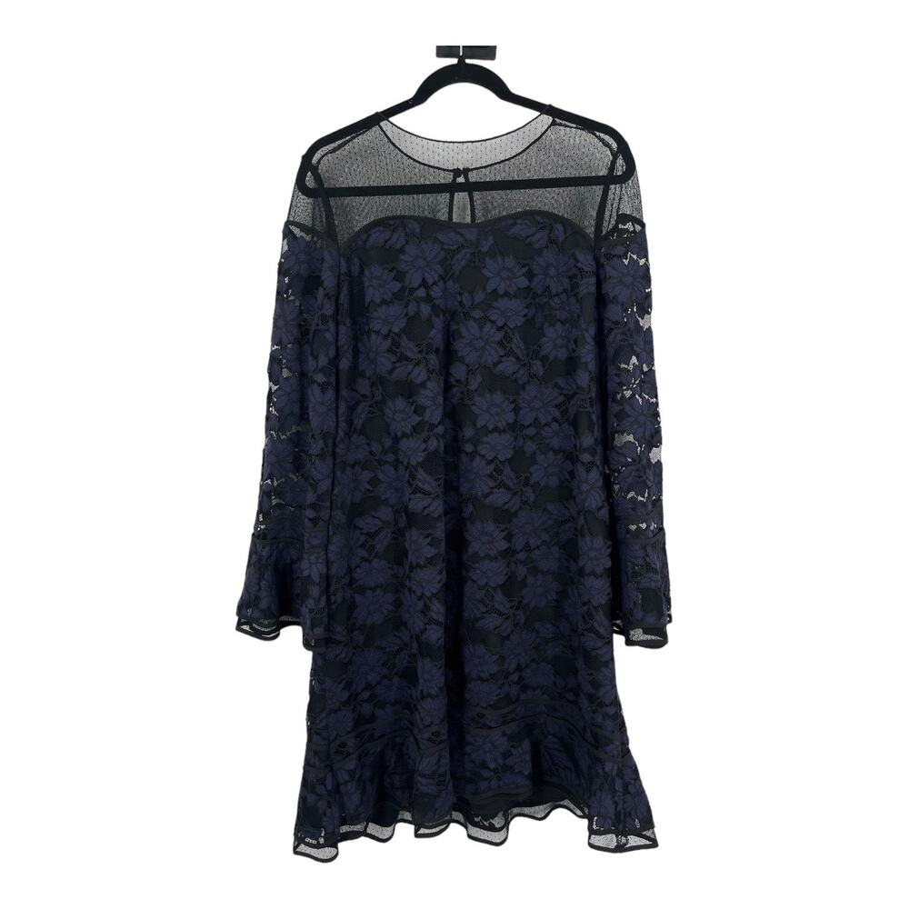 Shani dress Illusion neckline A-line blue black size 14 - Picture 2 of 9